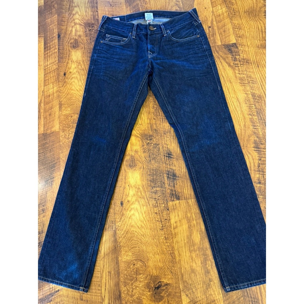 TRUE RELIGION SZ 32/ 33 RELAXED STRAIGHT BLUE DENIM JEANS